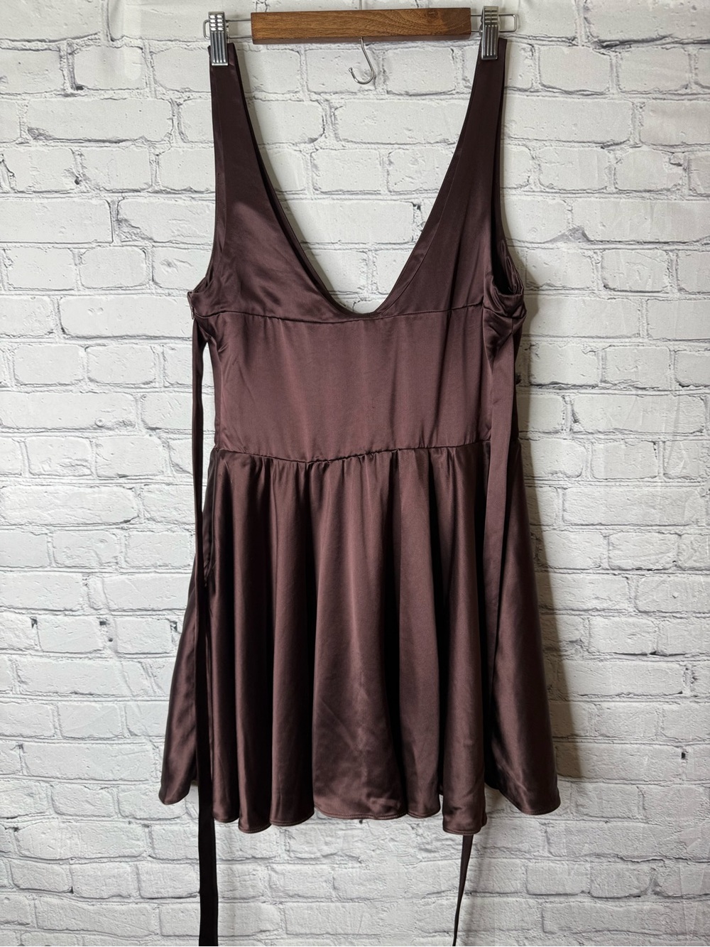 House of CB Brown Satin Mini Dress